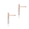 Kolczyki K0077 z diamentami różowe złoto sztyft zakręcany