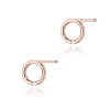 Kolczyki K0082 Diament 2 x 0,005ct różowe złoto sztyft zakręcany