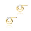 Kolczyki K0078 z diamentami żółte złoto sztyft zakręcany