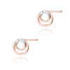 Kolczyki K0078 z diamentami różowe złoto sztyft zakręcany