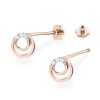 Kolczyki K0078 z diamentami różowe złoto sztyft zakręcany