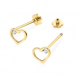 Kolczyki K0079 Diament 2 x 0,005ct żółte złoto sztyft zakręcany