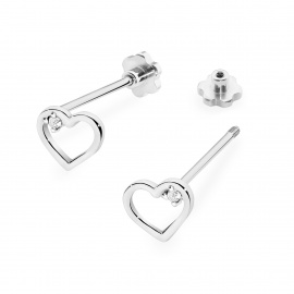 Kolczyki K0079 Diament 2 x 0,005ct białe złoto sztyft zakręcany