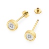 Kolczyki K0081 Diament 2 x 0,08ct żółte złoto sztyft zakręcany