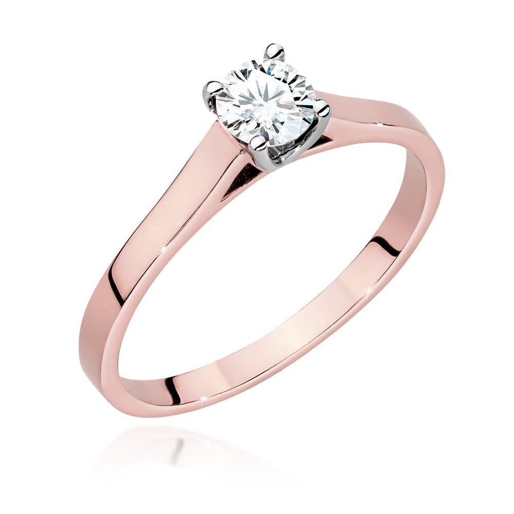 Pierścionek W0526 Diament Laboratoryjny 0,50ct różowe złoto