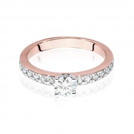 Pierścionek W0534 Diament Laboratoryjny 0,50ct różowe złoto