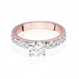 Pierścionek W0534 Diament Laboratoryjny 0,70ct różowe złoto