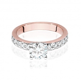 Pierścionek W0534 Diament Laboratoryjny 1,00ct różowe złoto
