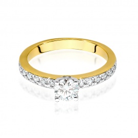 Pierścionek W0534 Diament Laboratoryjny 0,40ct żółte złoto