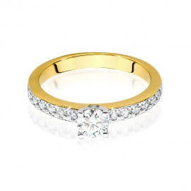 Pierścionek W0534 Diament Laboratoryjny 0,50ct żółte złoto