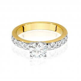 Pierścionek W0534 Diament Laboratoryjny 0,70ct żółte złoto
