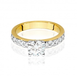 Pierścionek W0534 Diament Laboratoryjny 1,00ct żółte złoto