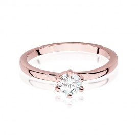 Pierścionek W0535 Diament Laboratoryjny 0,40ct różowe złoto