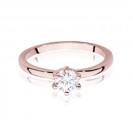 Pierścionek W0535 Diament Laboratoryjny 0,50ct różowe złoto
