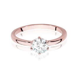 Pierścionek W0535 Diament Laboratoryjny 0,70ct różowe złoto