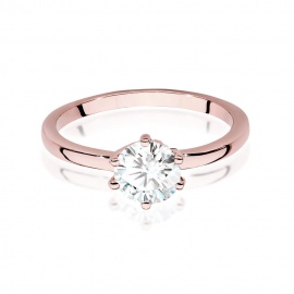 Pierścionek W0535 Diament Laboratoryjny 1,00ct różowe złoto