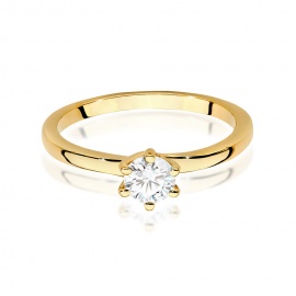 Pierścionek W0535 Diament Laboratoryjny 0,40ct żółte złoto