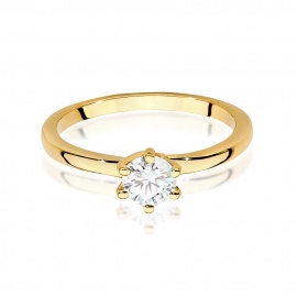 Pierścionek W0535 Diament Laboratoryjny 0,50ct żółte złoto