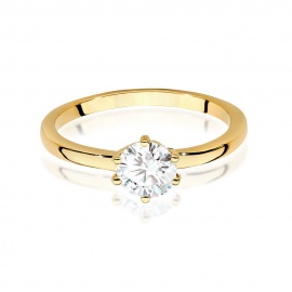 Pierścionek W0535 Diament Laboratoryjny 0,70ct żółte złoto