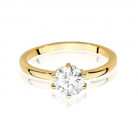 Pierścionek W0535 Diament Laboratoryjny 1,00ct żółte złoto