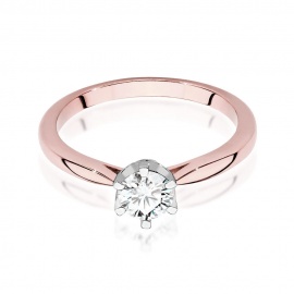 Pierścionek W0539 Diament Laboratoryjny 0,50ct różowe złoto