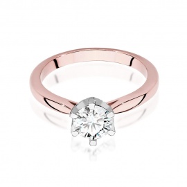 Pierścionek W0539 Diament Laboratoryjny 0,70ct różowe złoto
