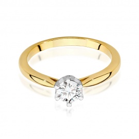 Pierścionek W0539 Diament Laboratoryjny 0,40ct żółte złoto