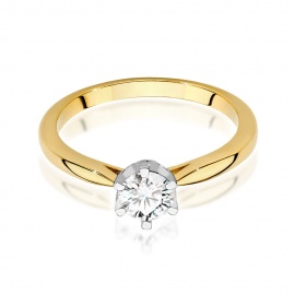 Pierścionek W0539 Diament Laboratoryjny 0,50ct żółte złoto