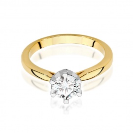 Pierścionek W0539 Diament Laboratoryjny 0,70ct żółte złoto