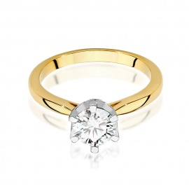 Pierścionek W0539 Diament Laboratoryjny 1,00ct żółte złoto