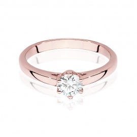 Pierścionek W0540 Diament Laboratoryjny 0,40ct różowe złoto