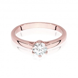 Pierścionek W0540 Diament Laboratoryjny 0,50ct różowe złoto
