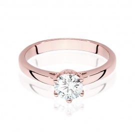 Pierścionek W0540 Diament Laboratoryjny 0,70ct różowe złoto