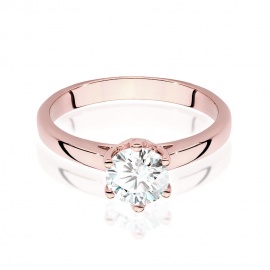 Pierścionek W0540 Diament Laboratoryjny 1,00ct różowe złoto