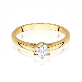 Pierścionek W0540 Diament Laboratoryjny 0,40ct żółte złoto