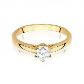 Pierścionek W0540 Diament Laboratoryjny 0,50ct żółte złoto
