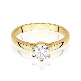 Pierścionek W0540 Diament Laboratoryjny 0,70ct żółte złoto