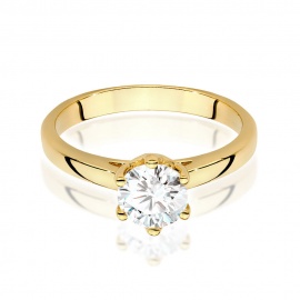 Pierścionek W0540 Diament Laboratoryjny 1,00ct żółte złoto