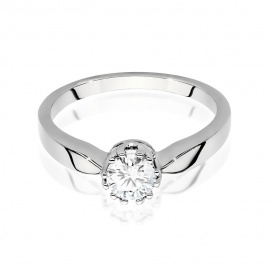 Pierścionek W0541 Diament Laboratoryjny 0,40ct białe złoto