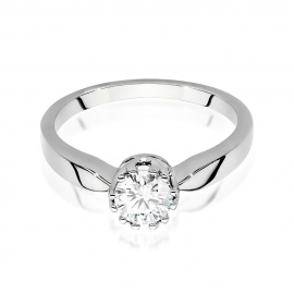 Pierścionek W0541 Diament Laboratoryjny 0,50ct białe złoto