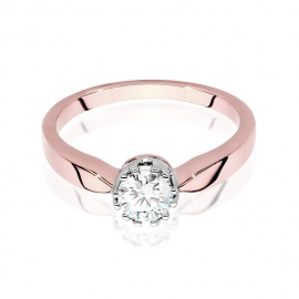 Pierścionek W0541 Diament Laboratoryjny 0,40ct różowe złoto