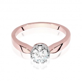 Pierścionek W0541 Diament Laboratoryjny 0,50ct różowe złoto