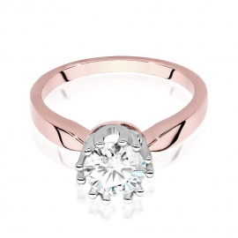 Pierścionek W0541 Diament Laboratoryjny 1,00ct różowe złoto