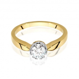 Pierścionek W0541 Diament Laboratoryjny 0,40ct żółte złoto