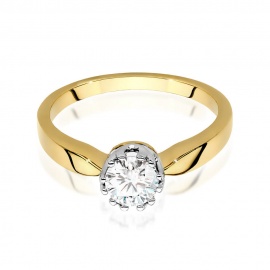 Pierścionek W0541 Diament Laboratoryjny 0,50ct żółte złoto