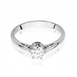 Pierścionek W0542 Diament Laboratoryjny 0,40ct białe złoto