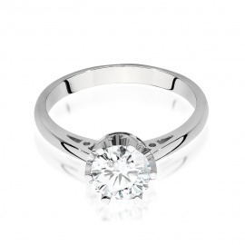 Pierścionek W0542 Diament Laboratoryjny 1,00ct białe złoto