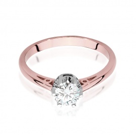 Pierścionek W0542 Diament Laboratoryjny 0,50ct różowe złoto