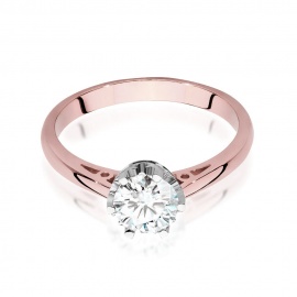 Pierścionek W0542 Diament Laboratoryjny 0,70ct różowe złoto