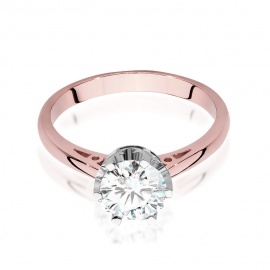 Pierścionek W0542 Diament Laboratoryjny 1,00ct różowe złoto